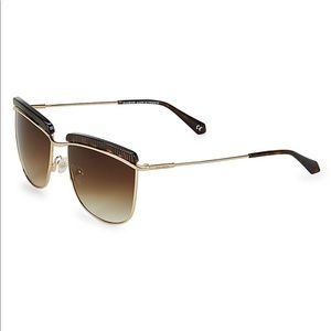Balmain 56mm Brown Upper Brow Bar Sunglasses